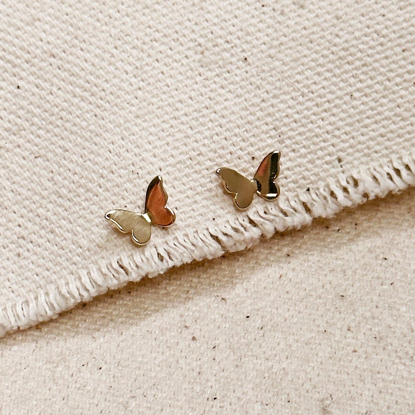 Mini Butterfly Gold Stud Earrings