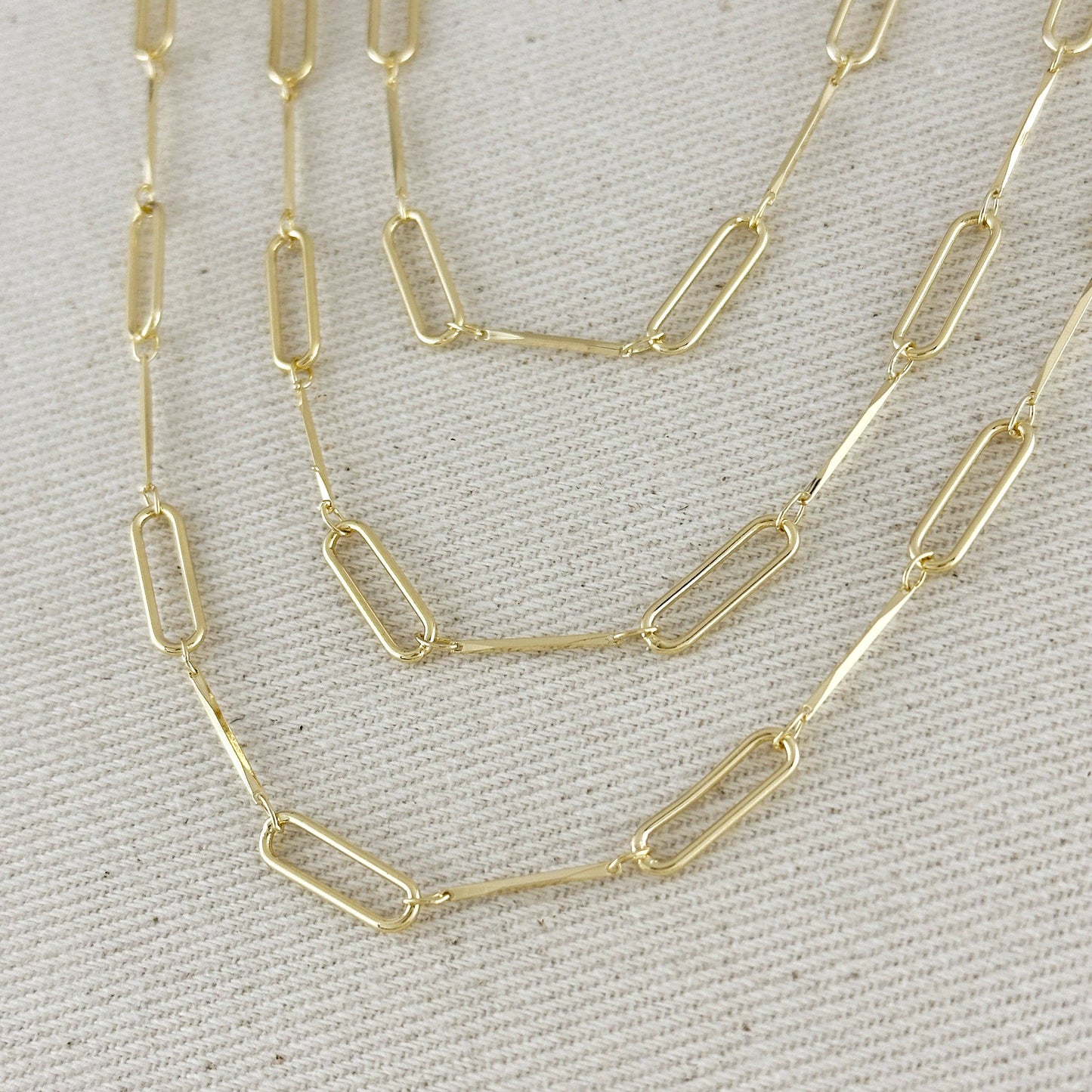 Paperclip & Straw Gold Chain