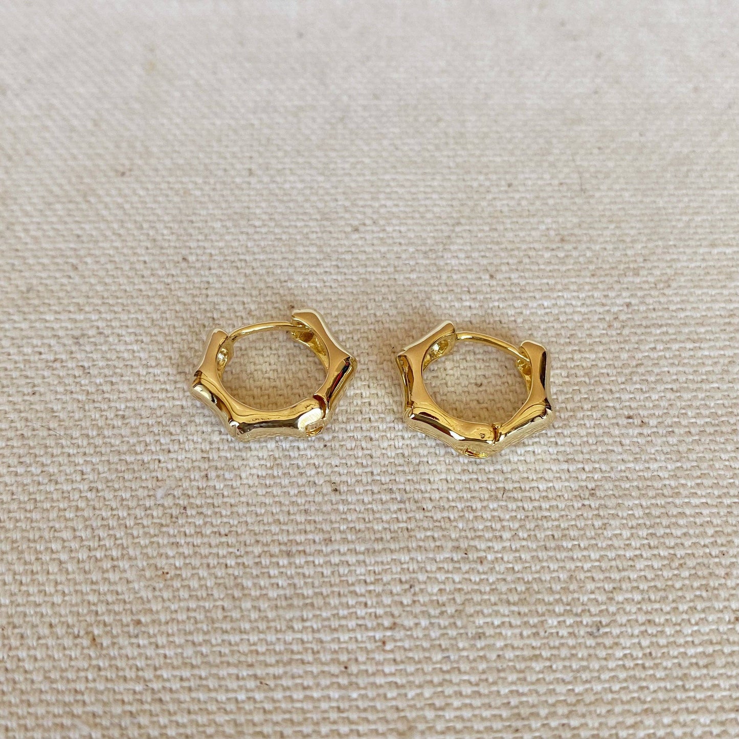 Mod Bamboo Clicker Hoop Earrings