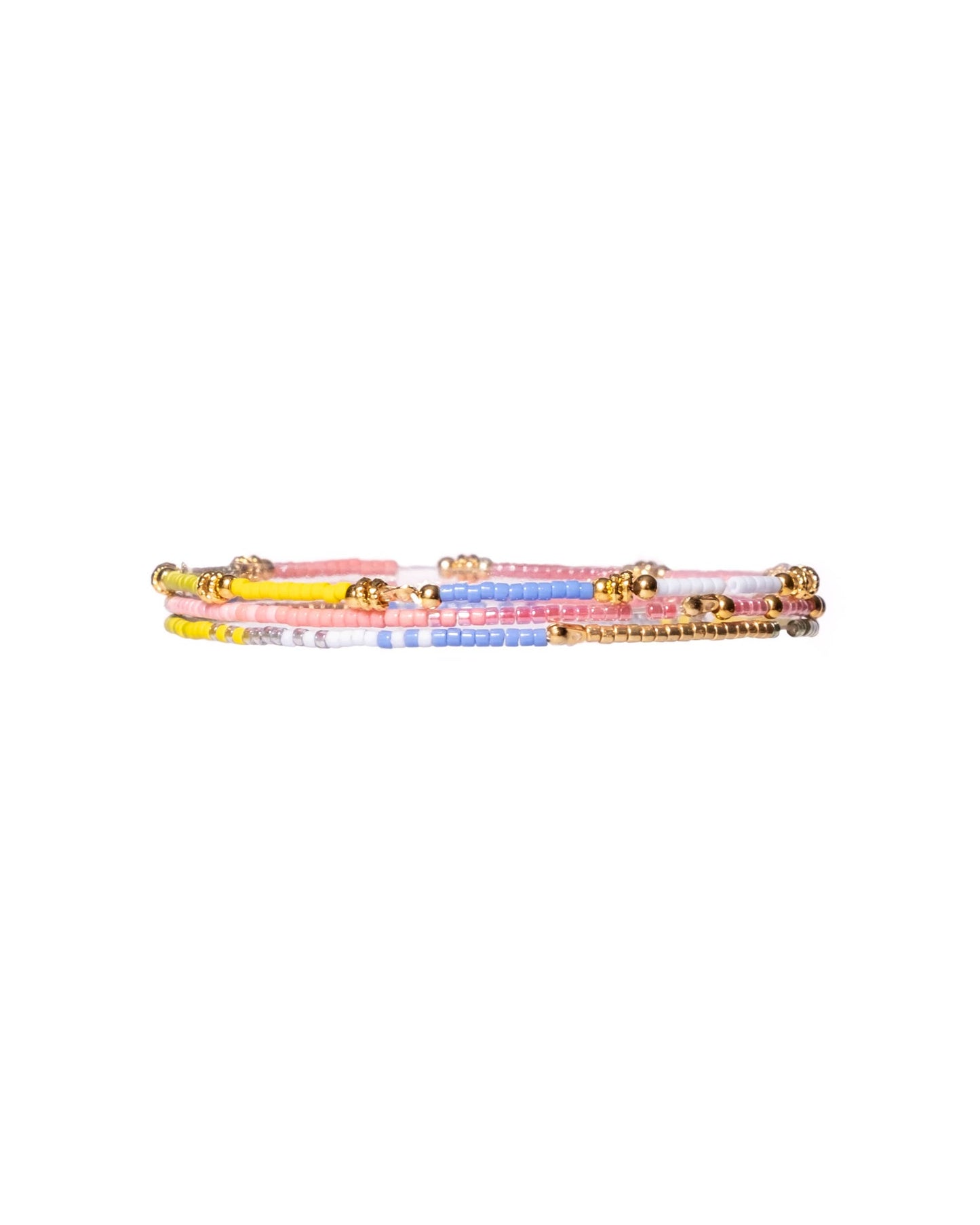 Set/3 Miyuki Beaded Stretch Bracelets (Pink/Citron/Blue)