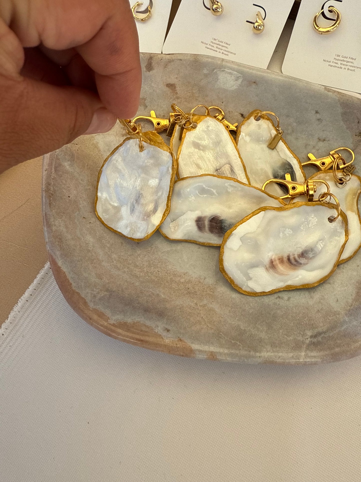 Oyster key chain/ bag accessory