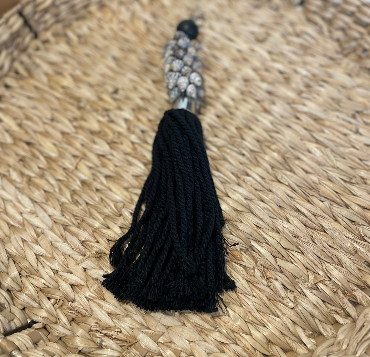 Large Black Shell Keychain