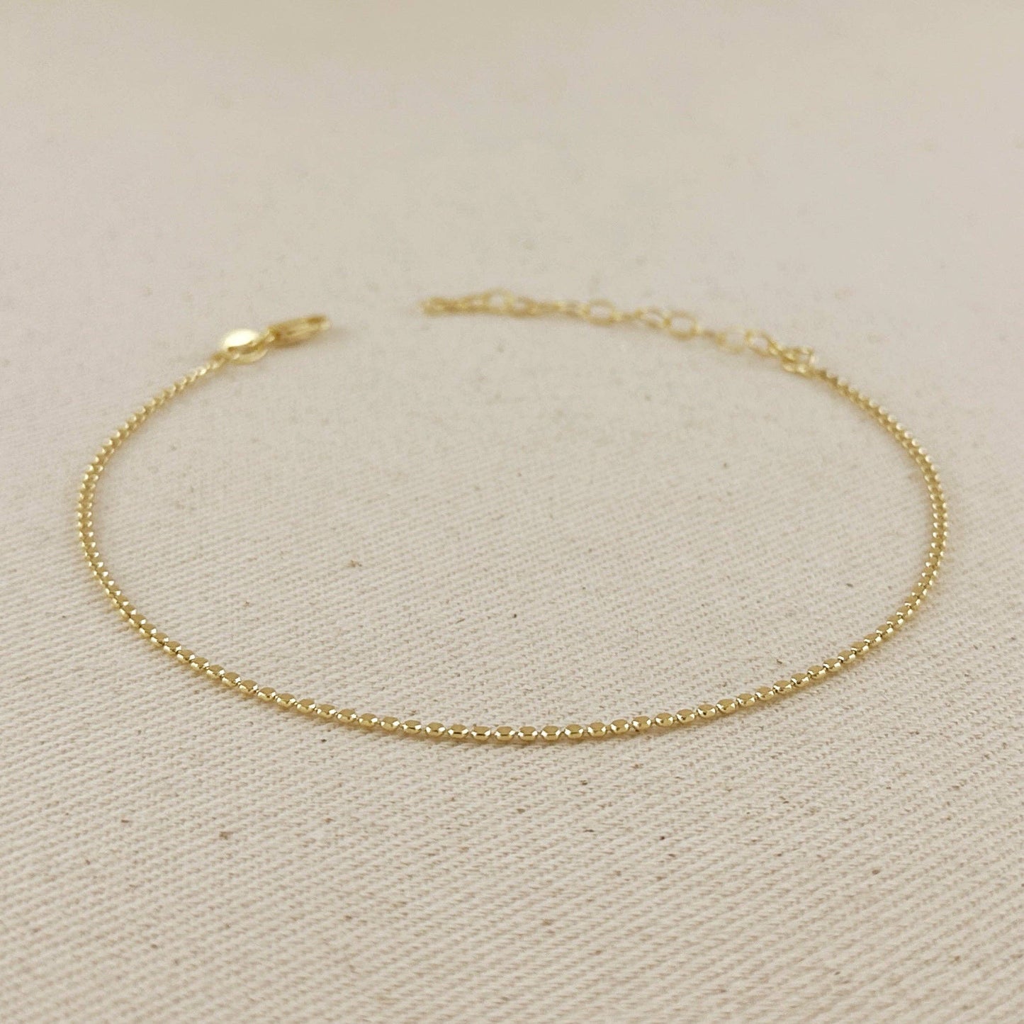 Mini Flat Dot Chain Anklet 1.5mm