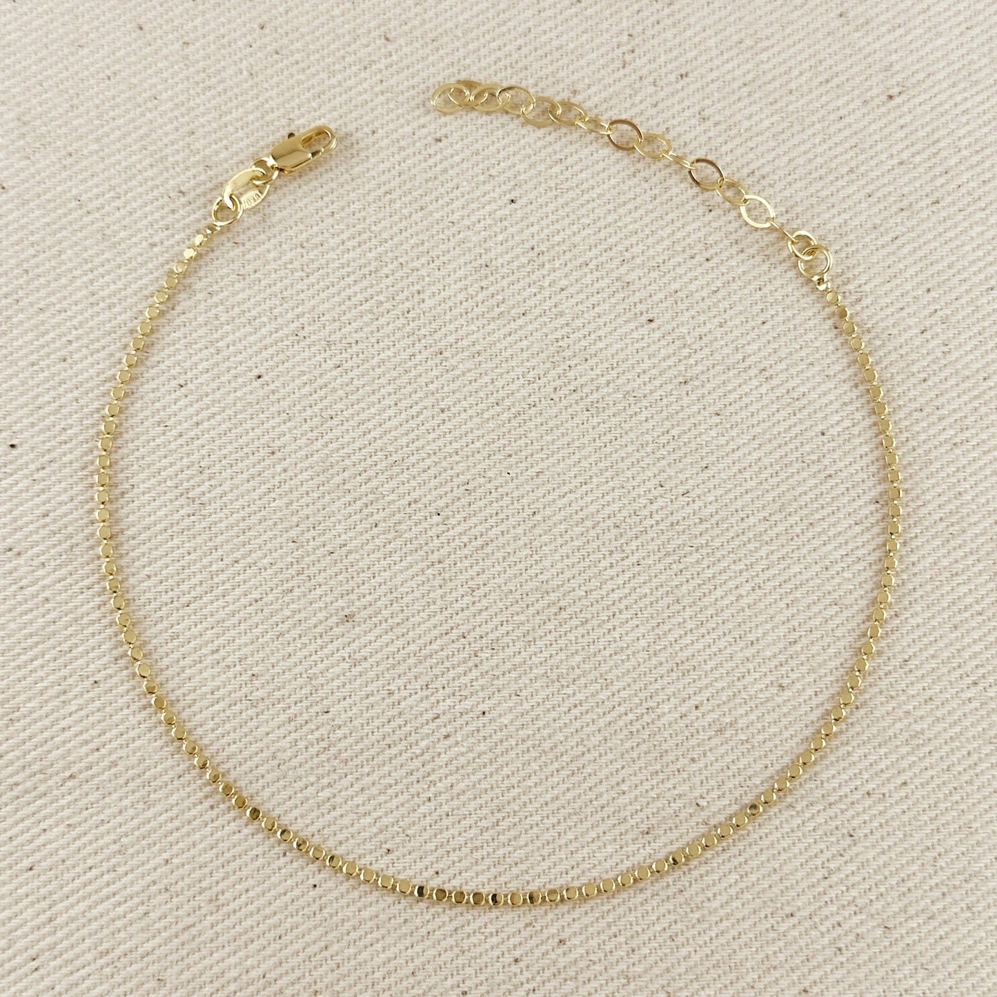 Mini Flat Dot Chain Anklet 1.5mm