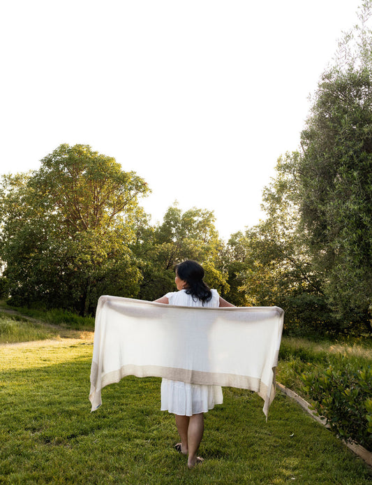 Oversized Knitted Frame Cashmere Scarf