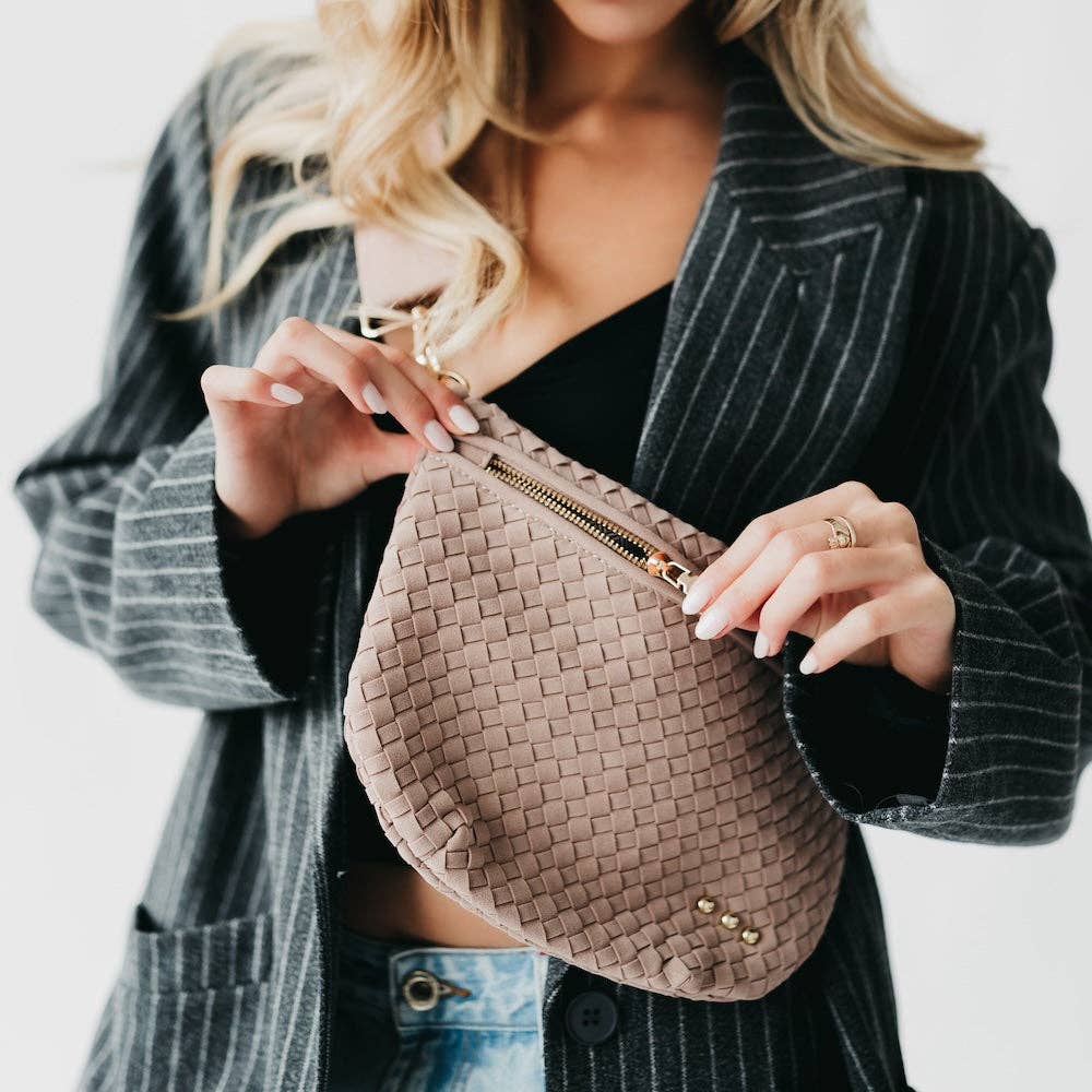 Suede Woven Bum Bag