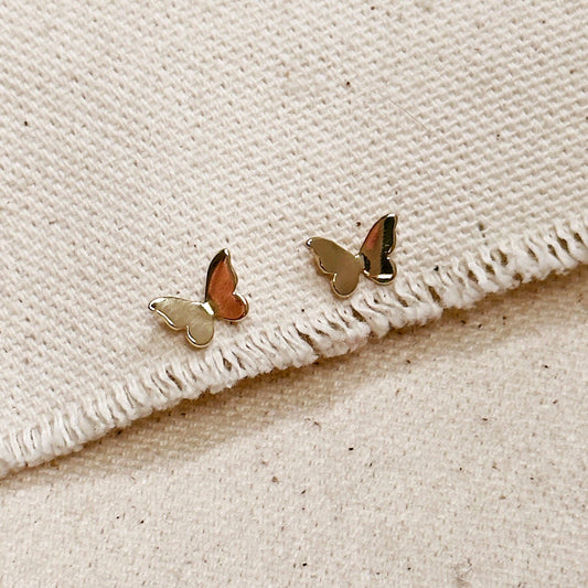 Mini Butterfly Gold Stud Earrings