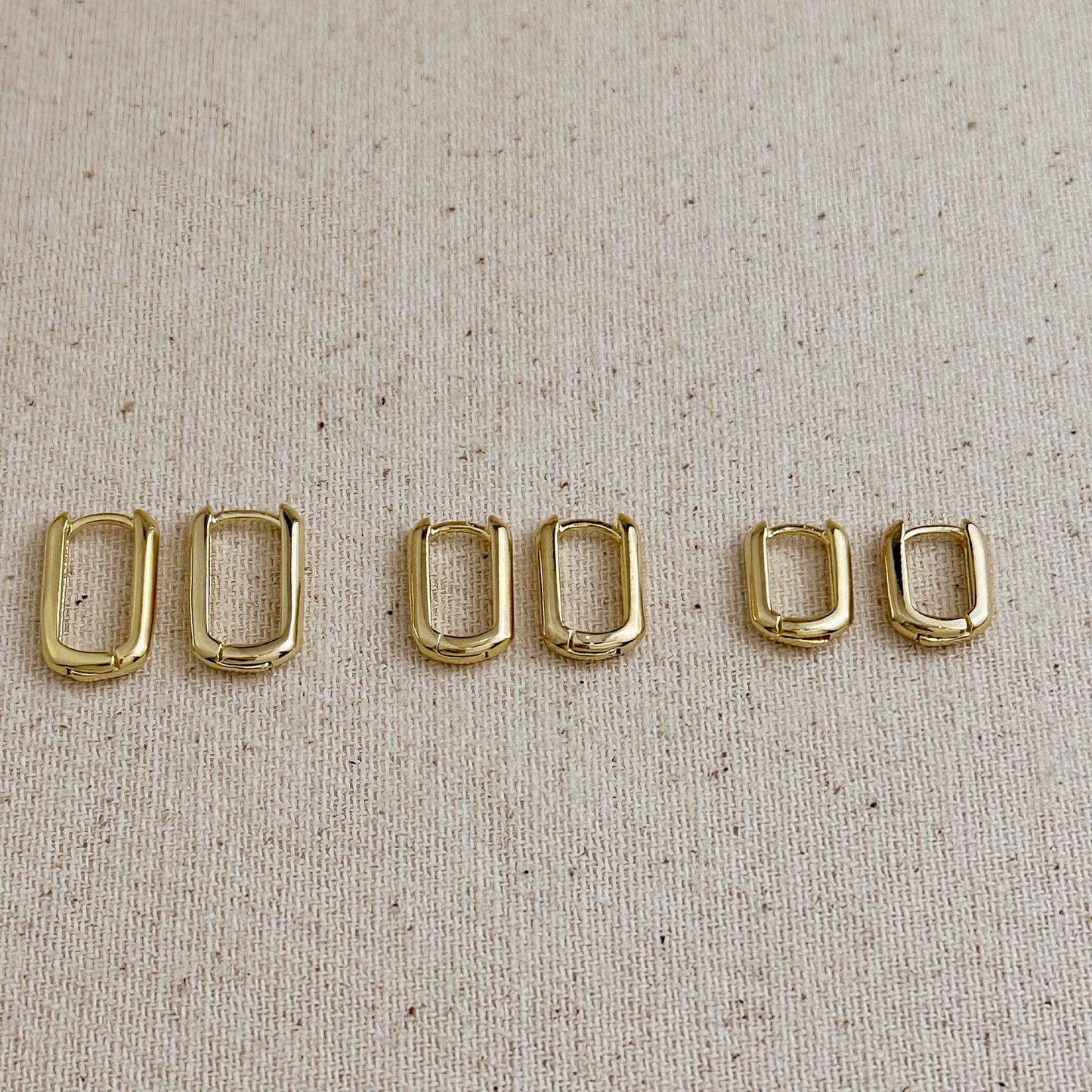 Oblong Gold Hoop Earrings
