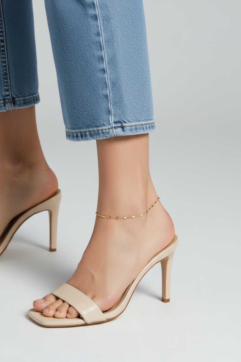 18k Gold Filled Mini Tube Chain Anklet
