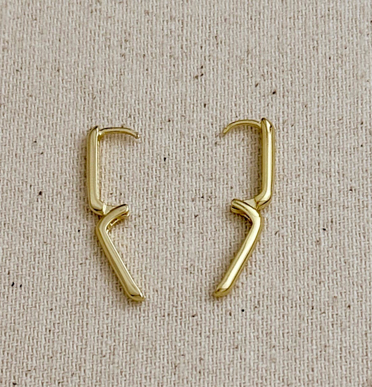 Oblong Gold Hoop Earrings