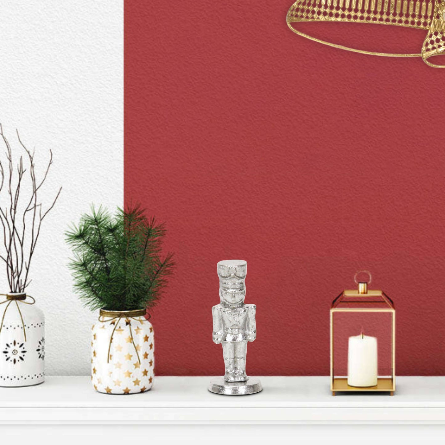 Silver Cast Iron Nutcracker Figurine