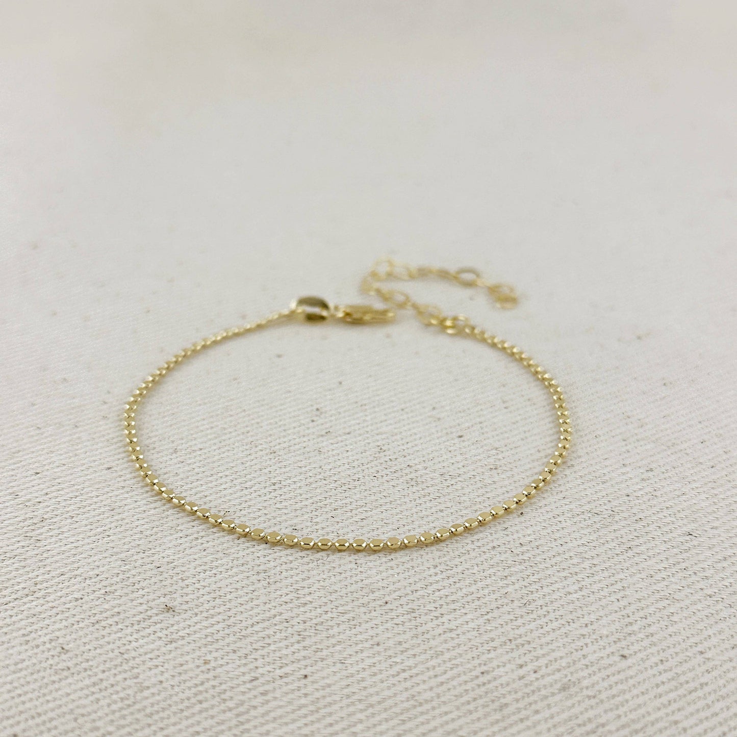 Flat Dot Ball Gold Bracelet 1.5mm