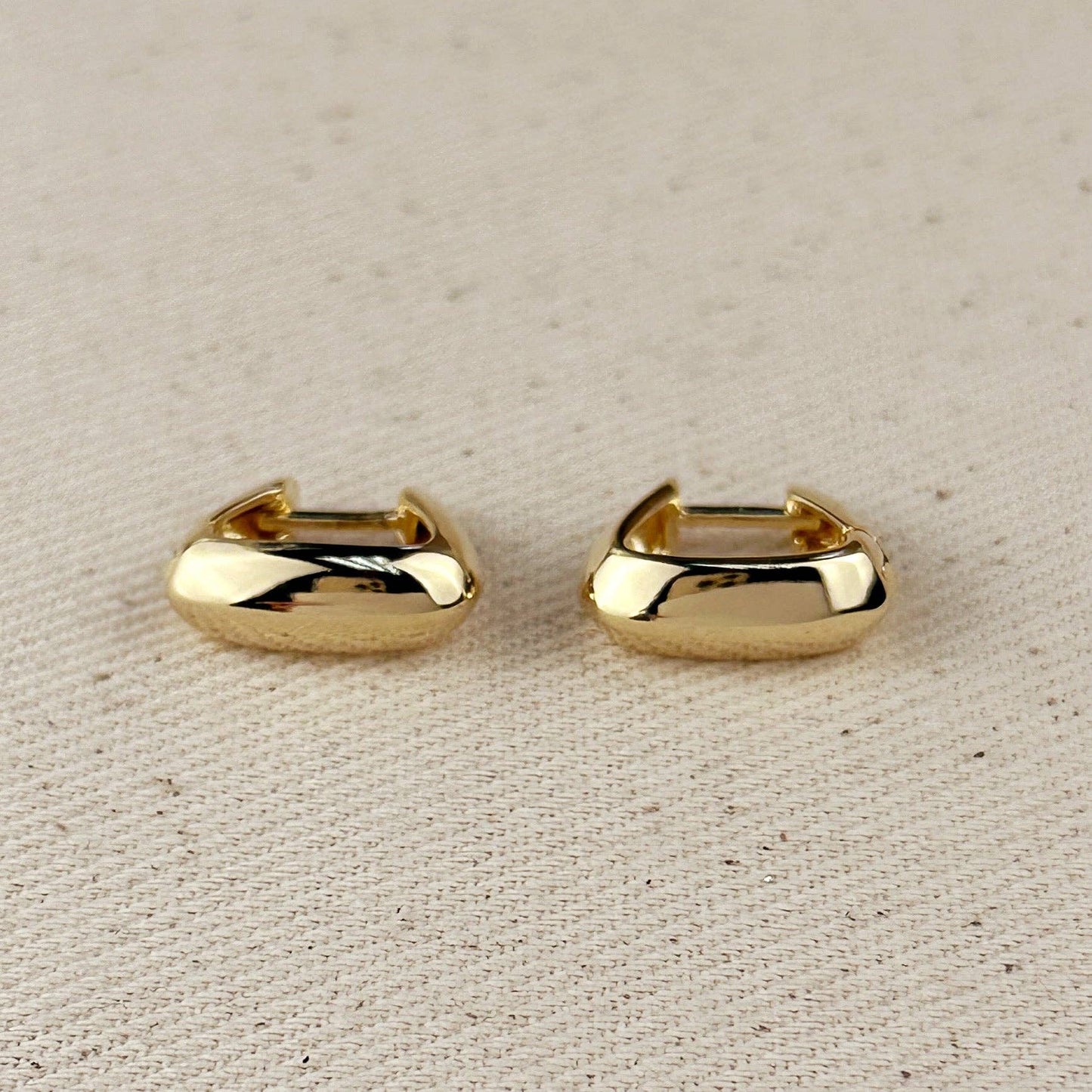 Modern Shaped Gold Hoop Earrings