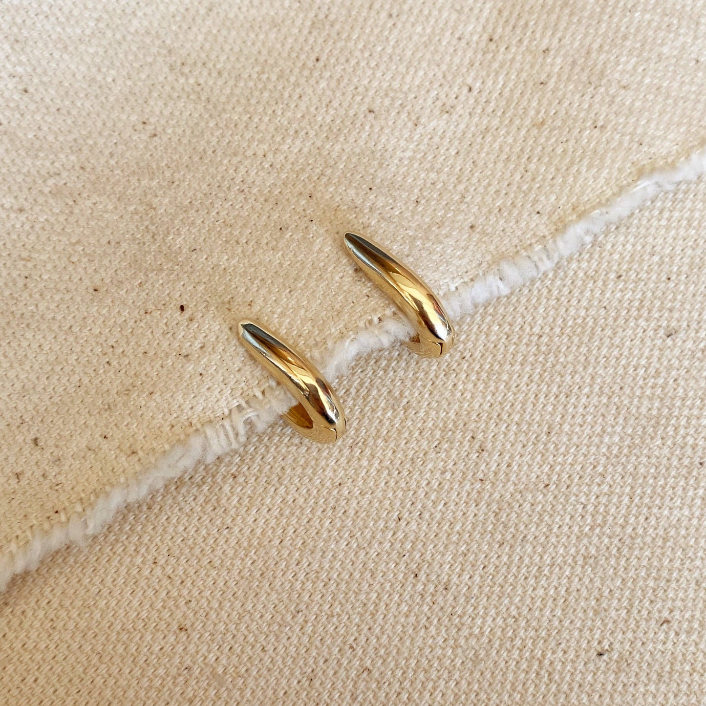 U Shaped Gold Hoop Earrings