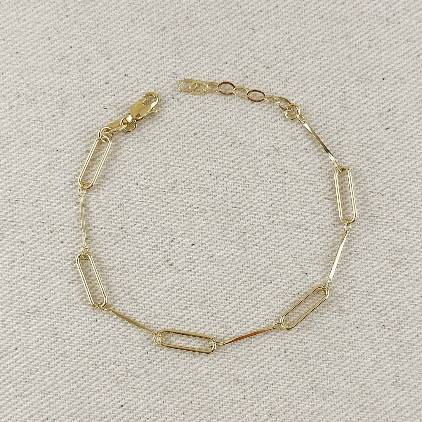 Paperclip & Straw Gold Bracelet