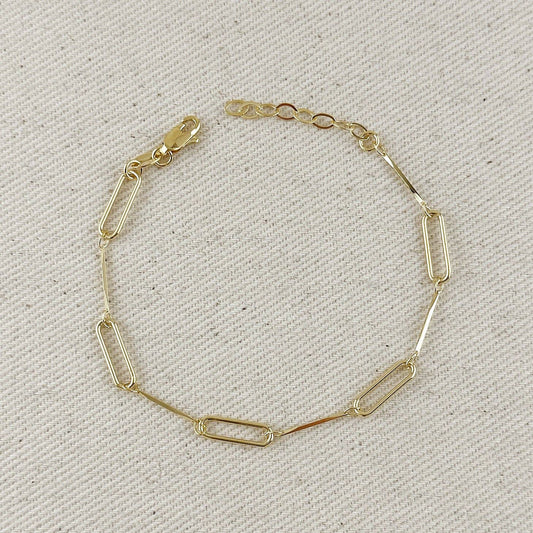 Paperclip & Straw Gold Bracelet