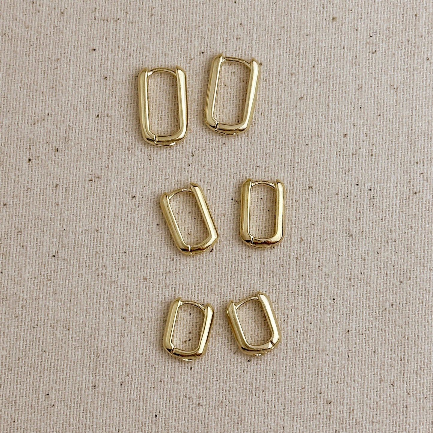 Oblong Gold Hoop Earrings
