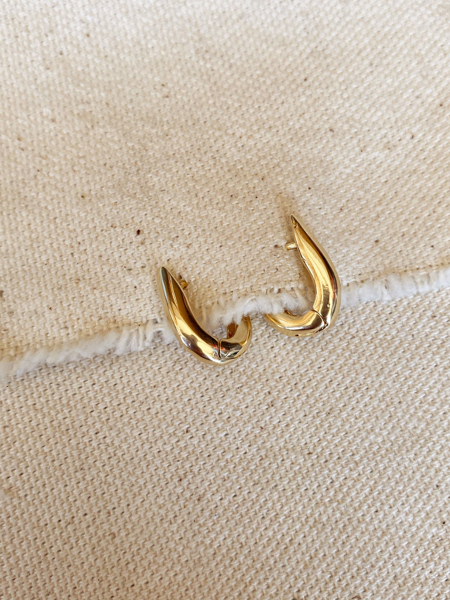 U Shaped Gold Hoop Earrings