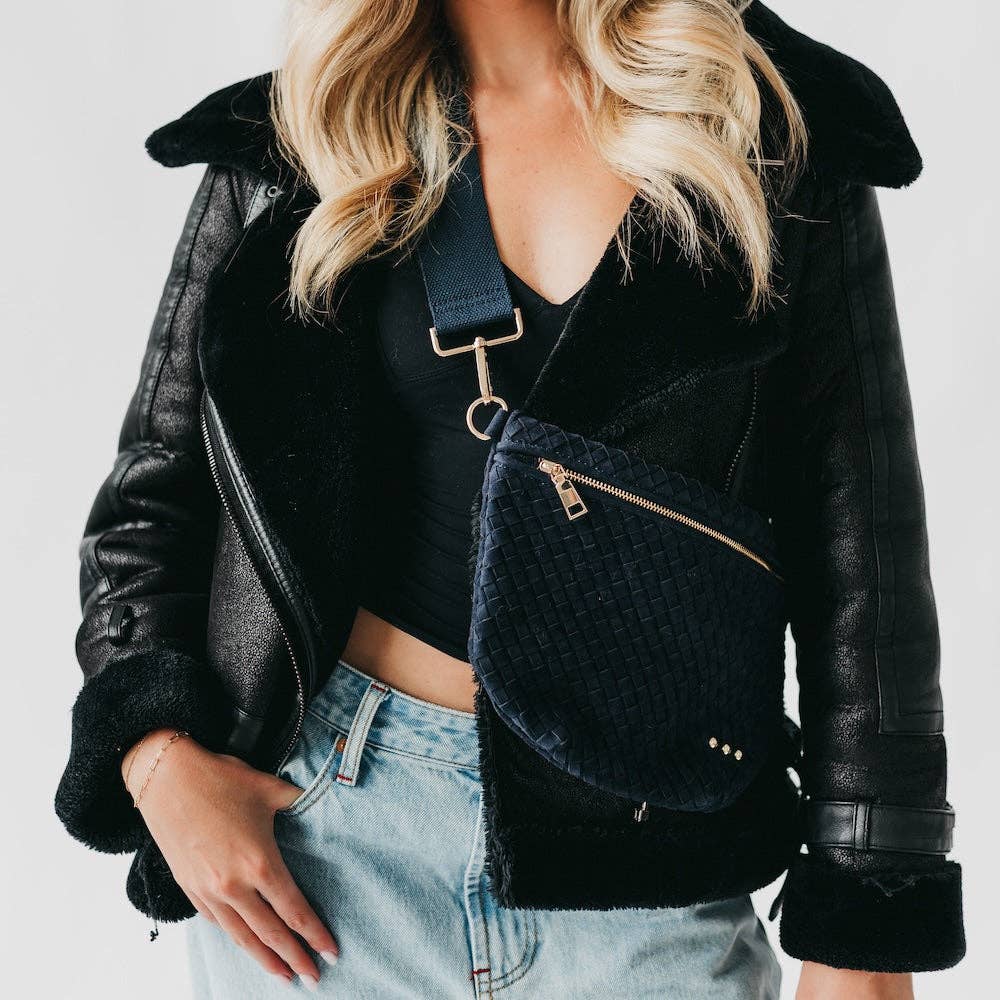 Suede Woven Bum Bag