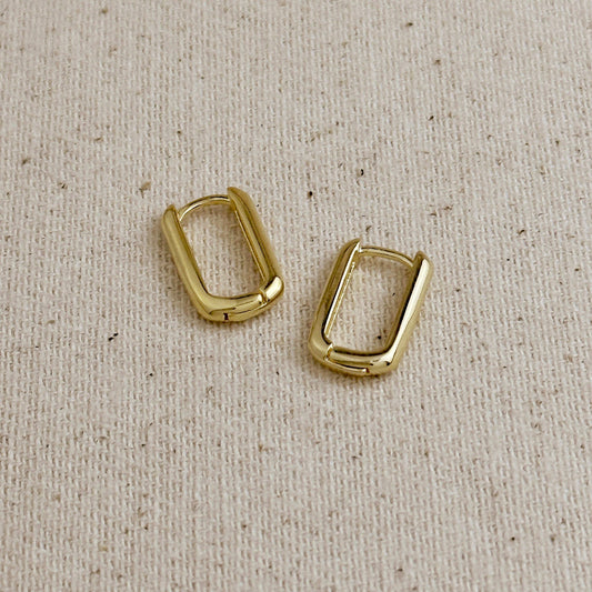Oblong Gold Hoop Earrings