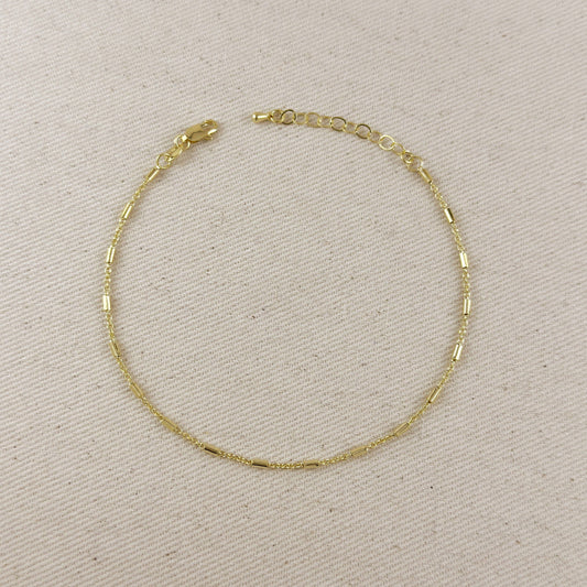 18k Gold Filled Mini Tube Chain Anklet