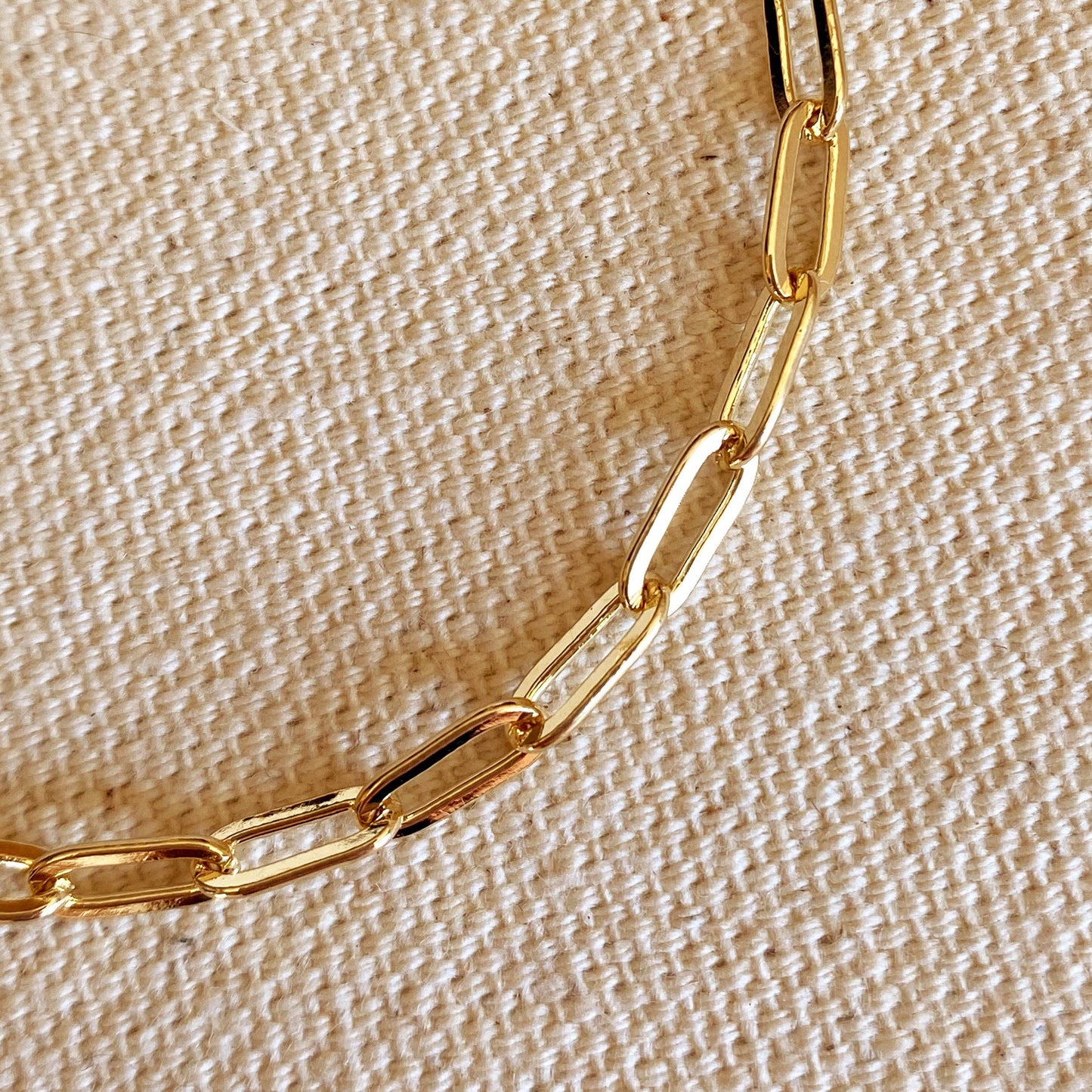 Short Link Paperclip Gold Bracelet w/ Heart Charm Extender