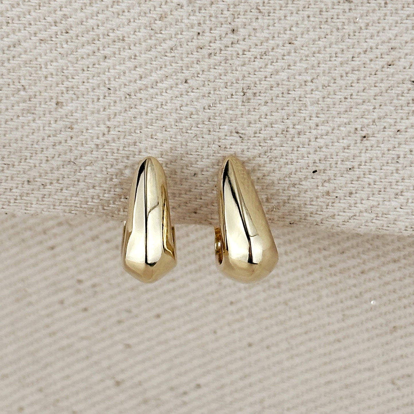 Modern Shaped Gold Hoop Earrings