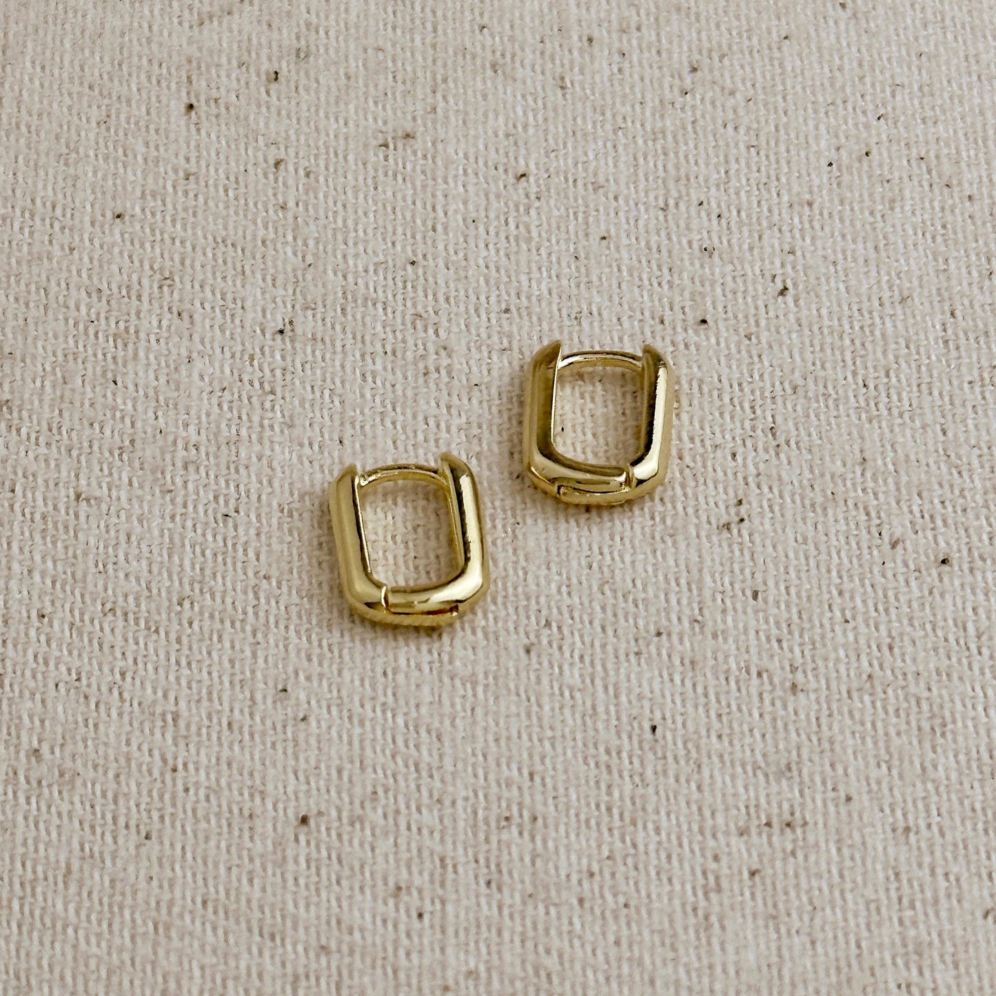 Oblong Gold Hoop Earrings
