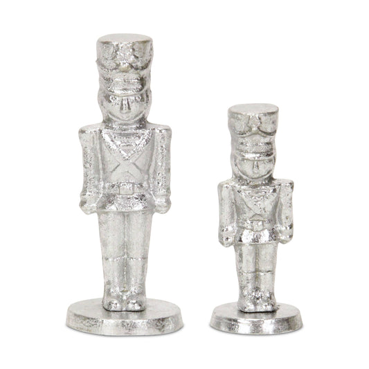 Silver Cast Iron Nutcracker Figurine