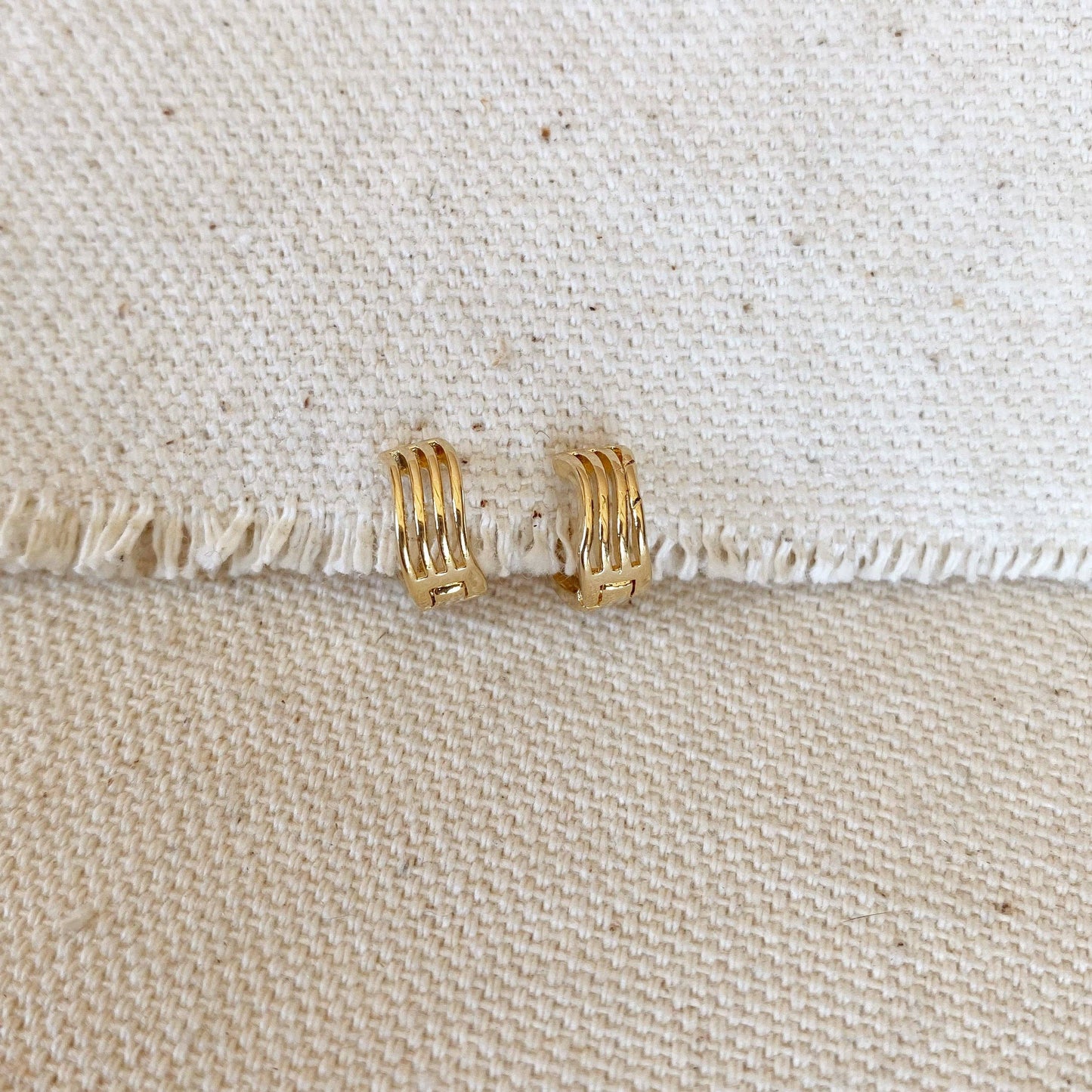 18k Gold Filled Tiny Waves Clicker Hoop Earrings