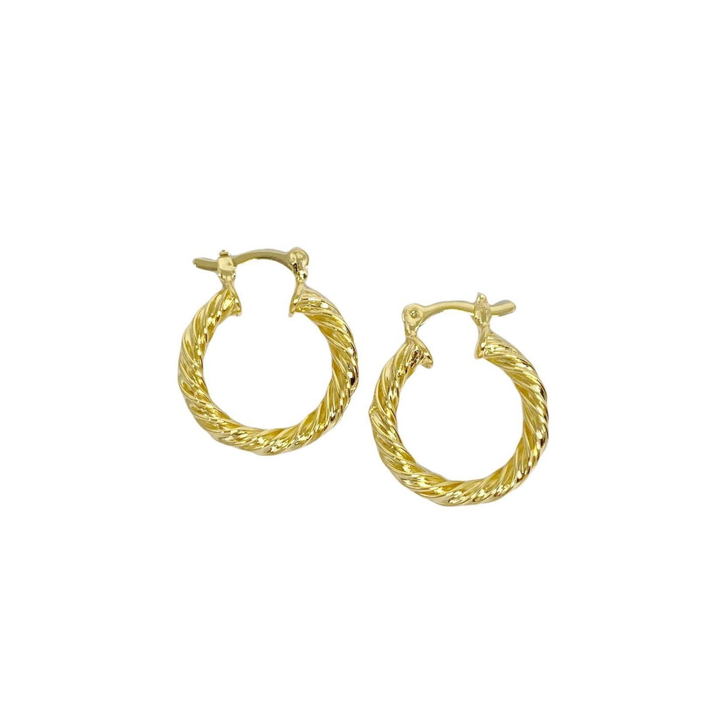 18k Gold Filled Twisted Hoop Earrings