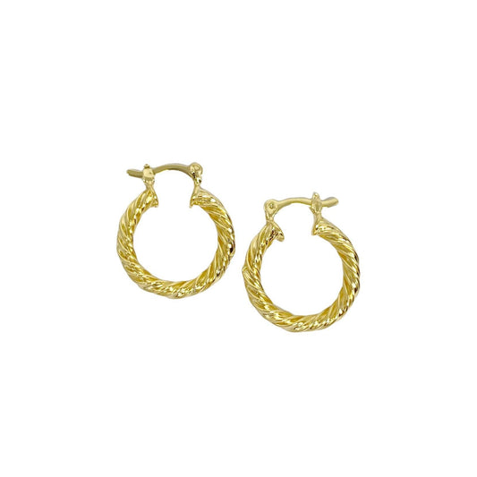 18k Gold Filled Twisted Hoop Earrings