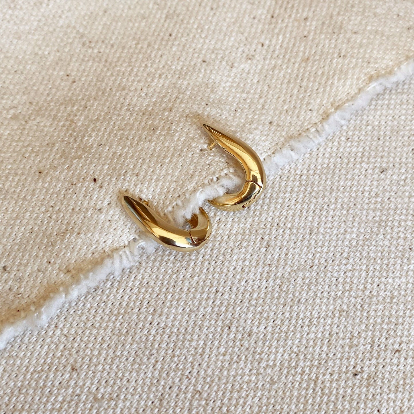 U Shaped Gold Hoop Earrings