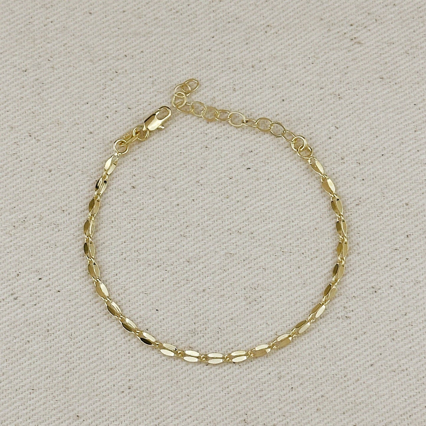 18k Gold Filled 3mm Fancy Chain Bracelet