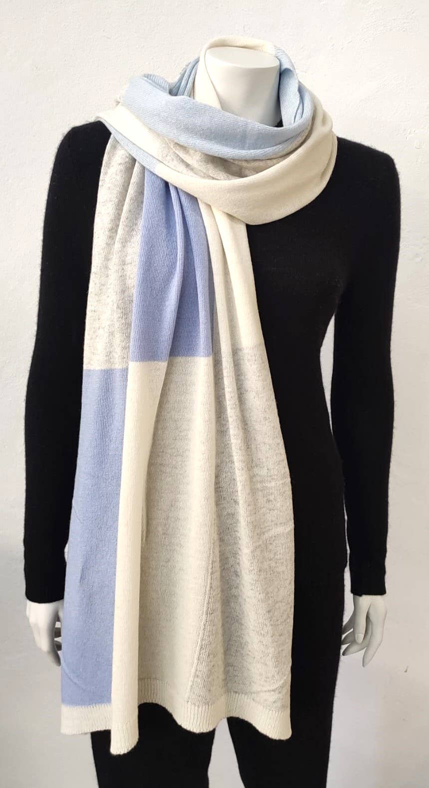 Oversized Knitted Checkered Cashmere Scarf