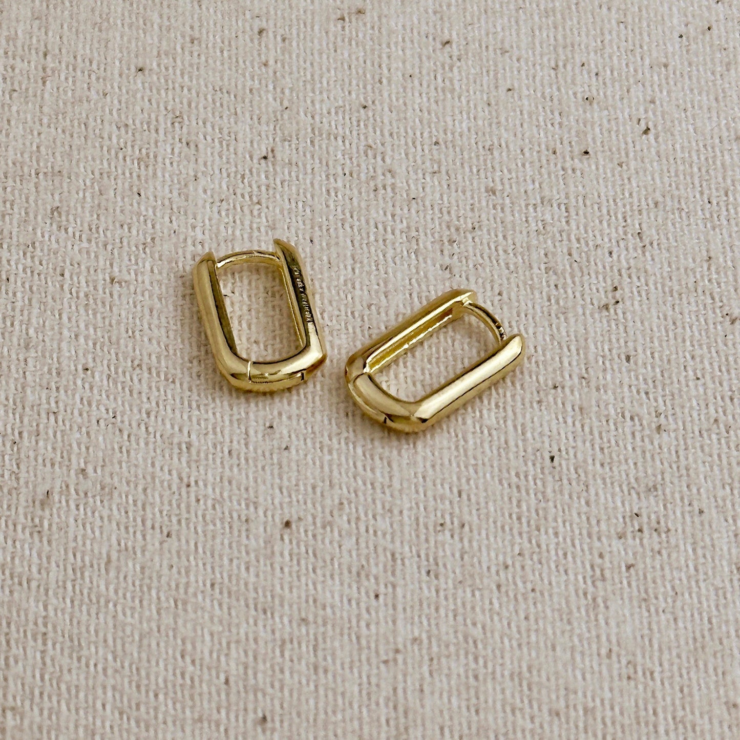 Oblong Gold Hoop Earrings