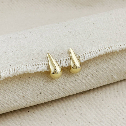 Teardrop Gold Stud Earrings