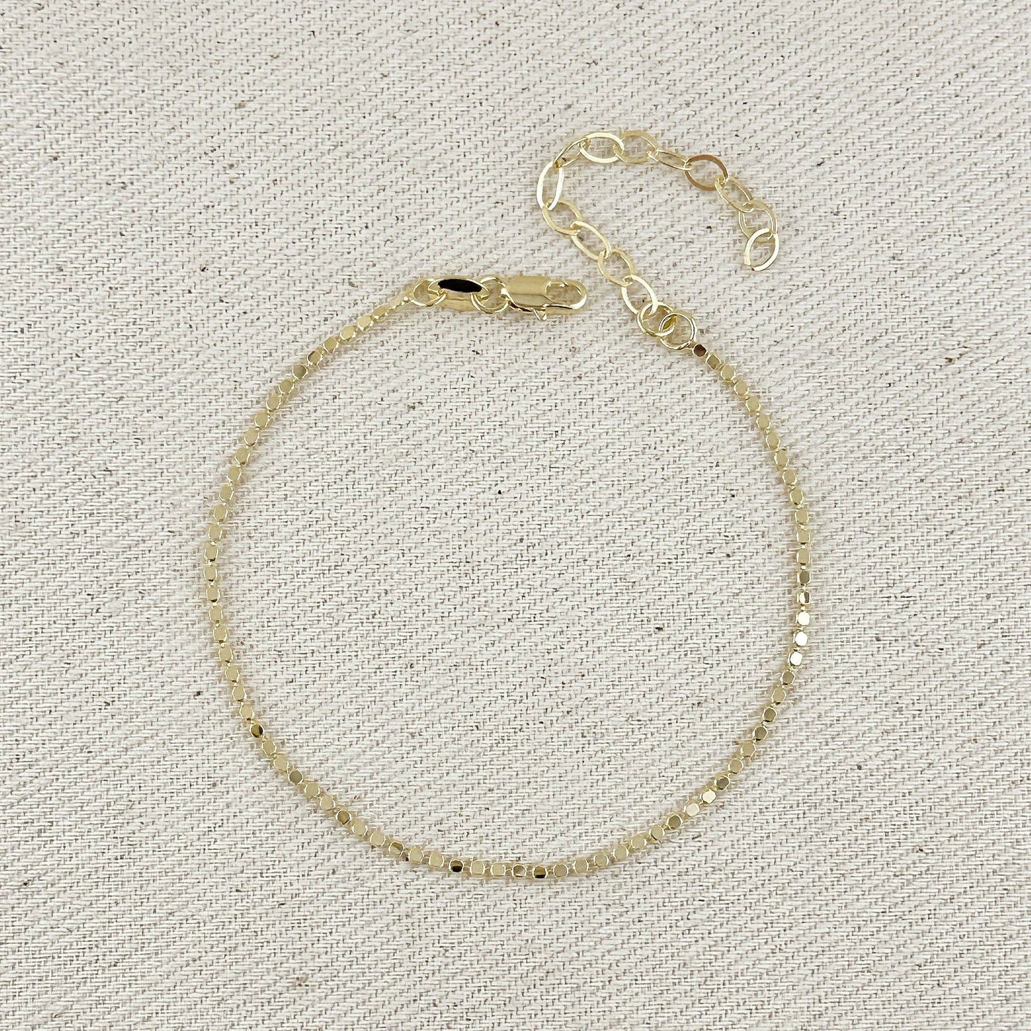 Flat Dot Ball Gold Bracelet 1.5mm