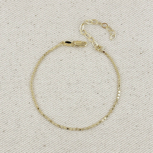 Flat Dot Ball Gold Bracelet 1.5mm