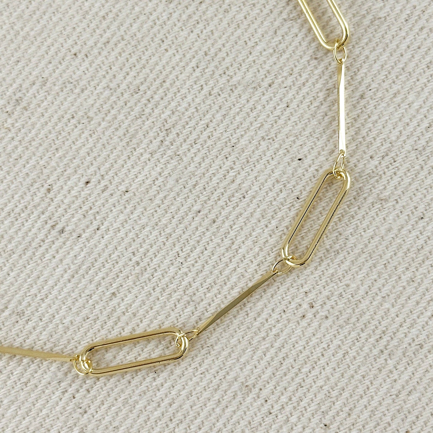 Paperclip & Straw Gold Bracelet