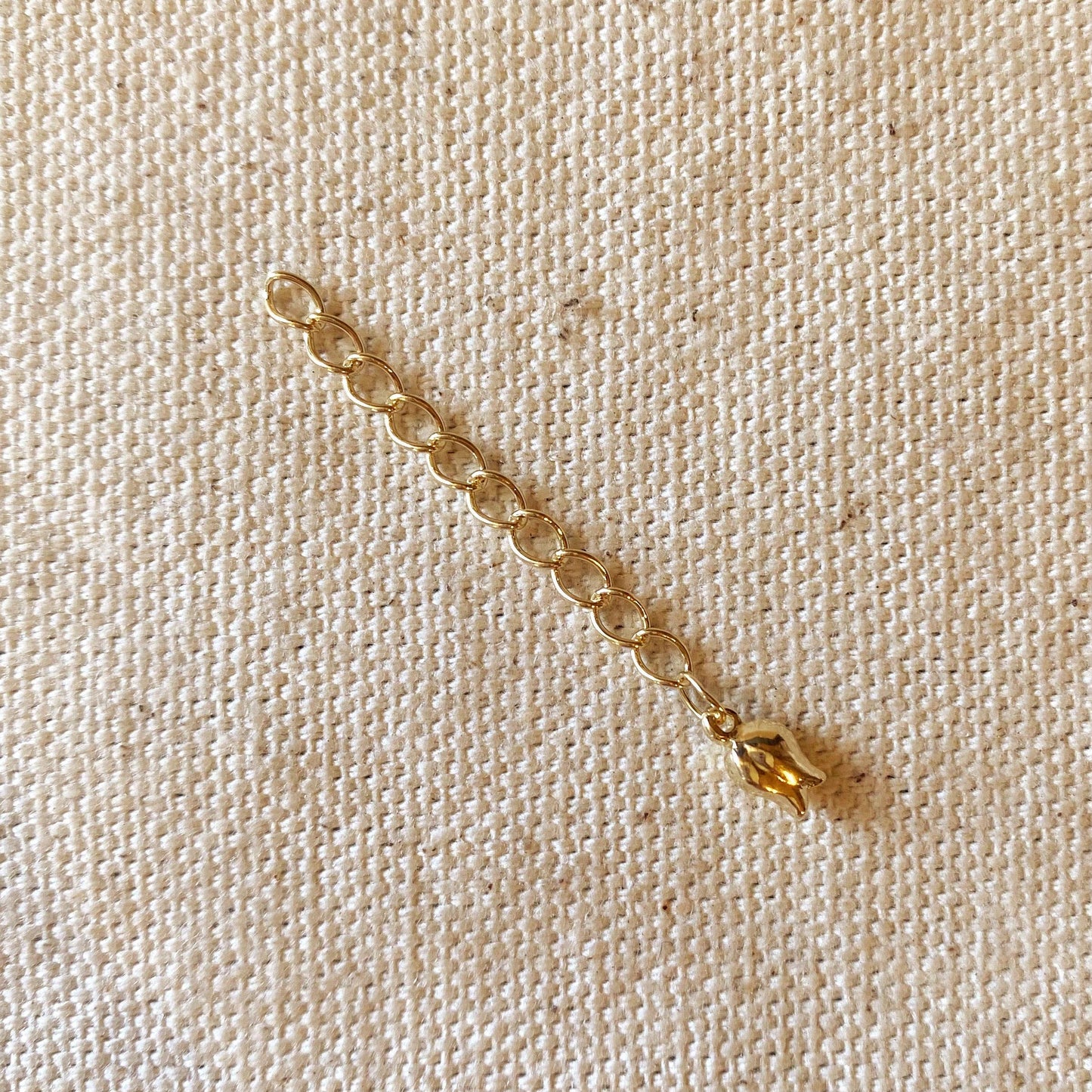 Short Link Paperclip Gold Bracelet w/ Tulip Charm Extender