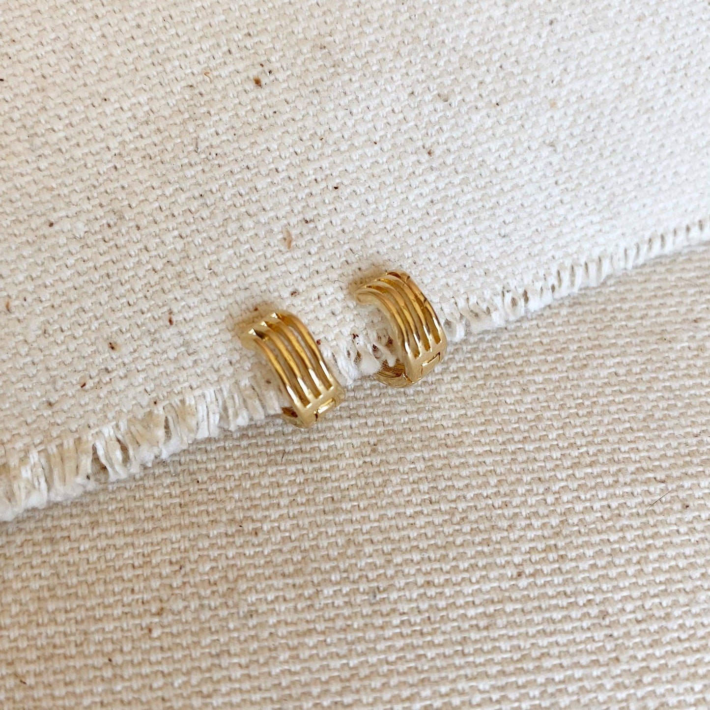 18k Gold Filled Tiny Waves Clicker Hoop Earrings