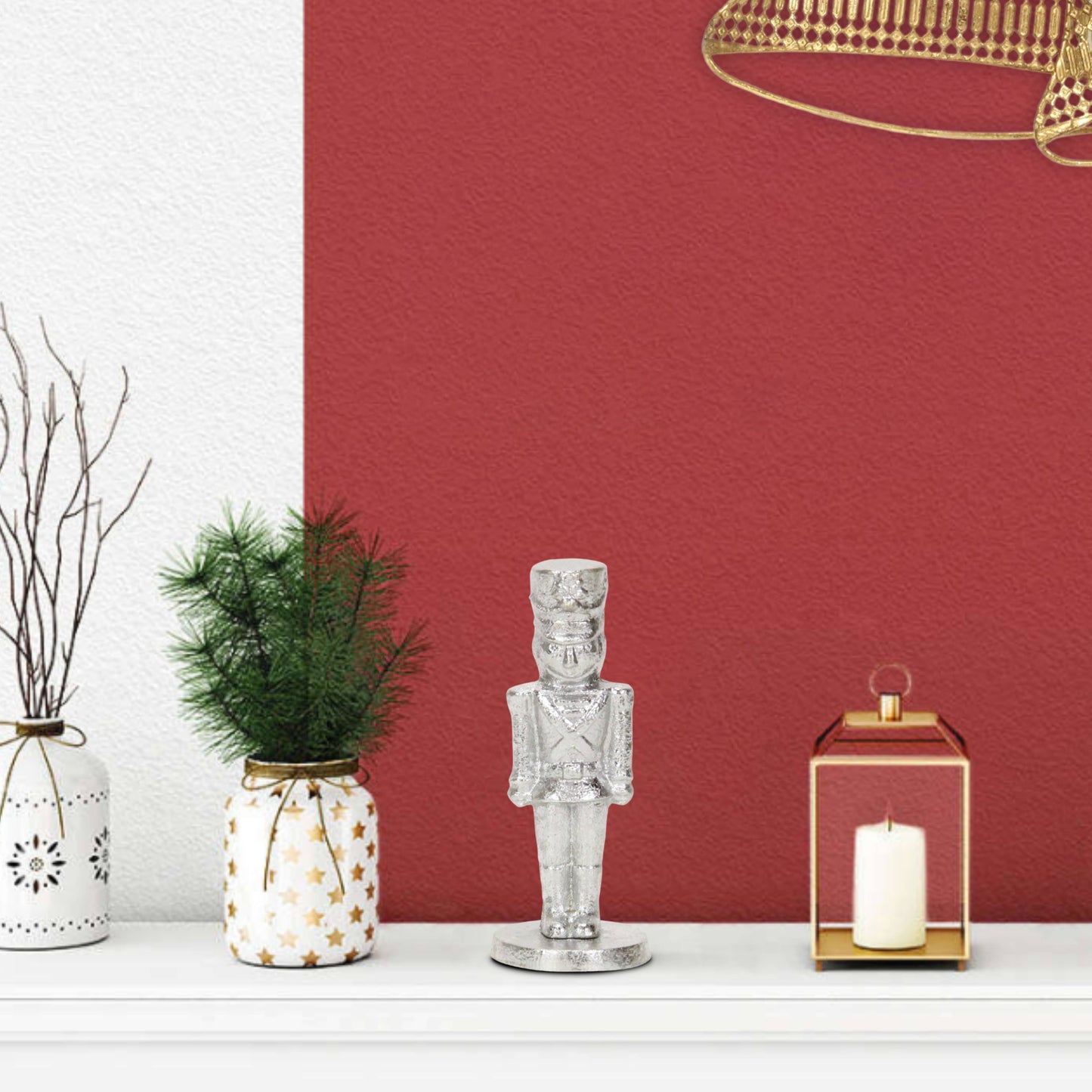 Silver Cast Iron Nutcracker Figurine