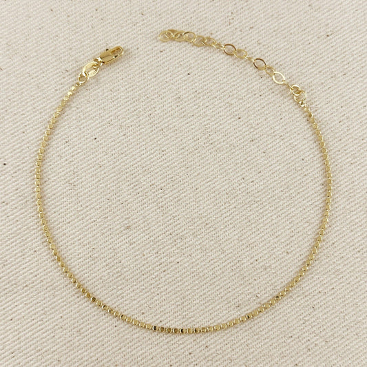 Mini Flat Dot Chain Anklet 1.5mm
