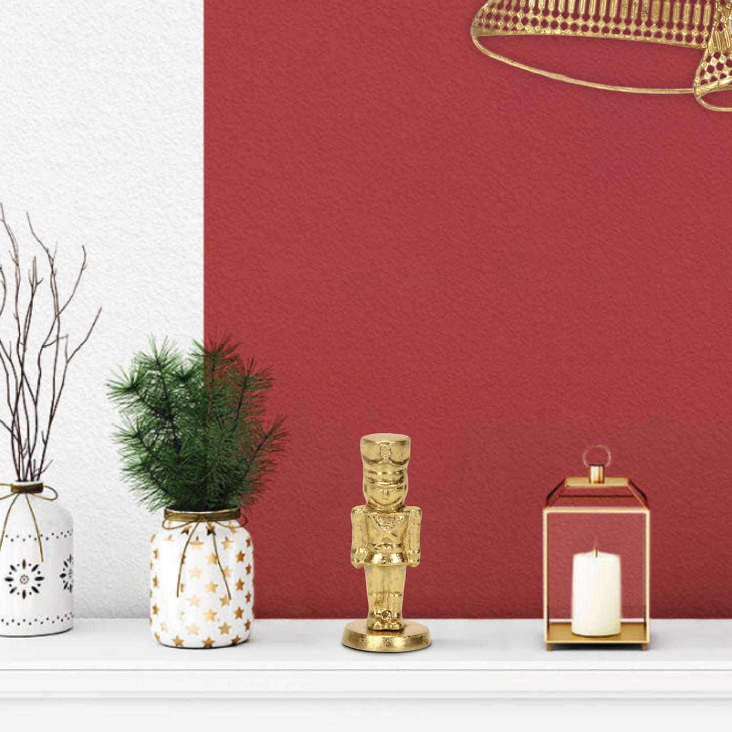 Gold Cast Iron Nutcracker Figurine