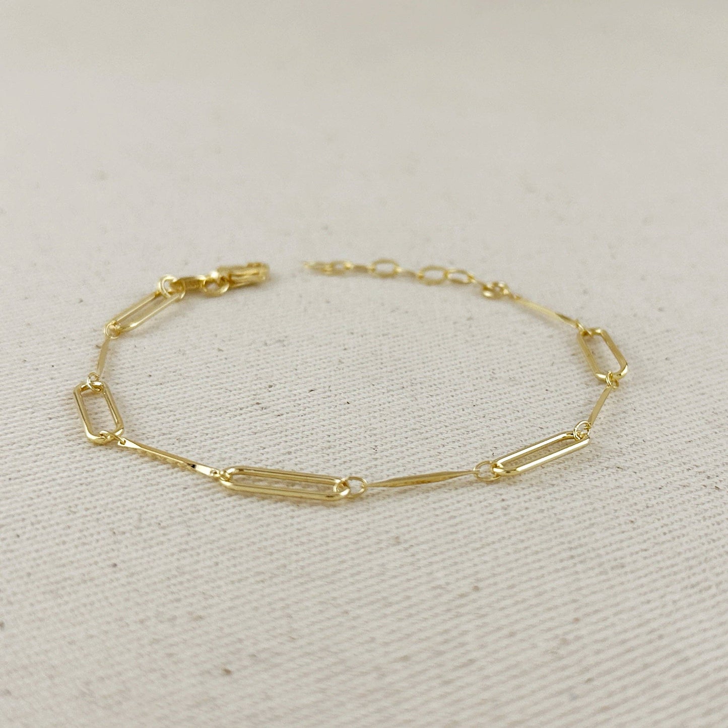 Paperclip & Straw Gold Bracelet