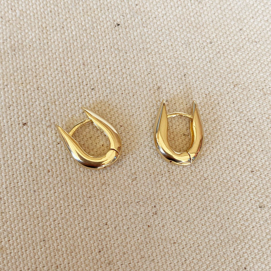 U Shaped Gold Hoop Earrings