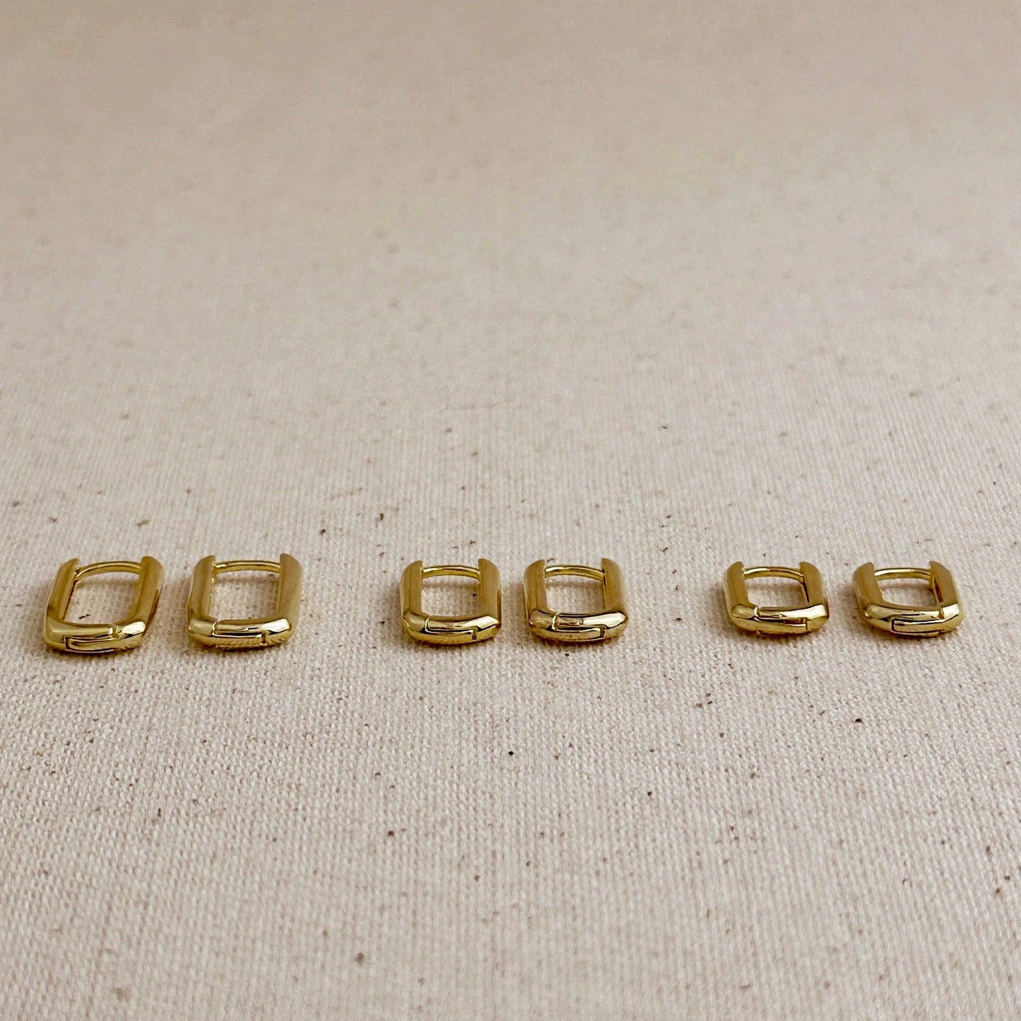 Oblong Gold Hoop Earrings
