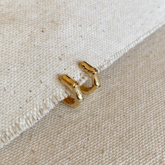 Mod Bamboo Clicker Hoop Earrings