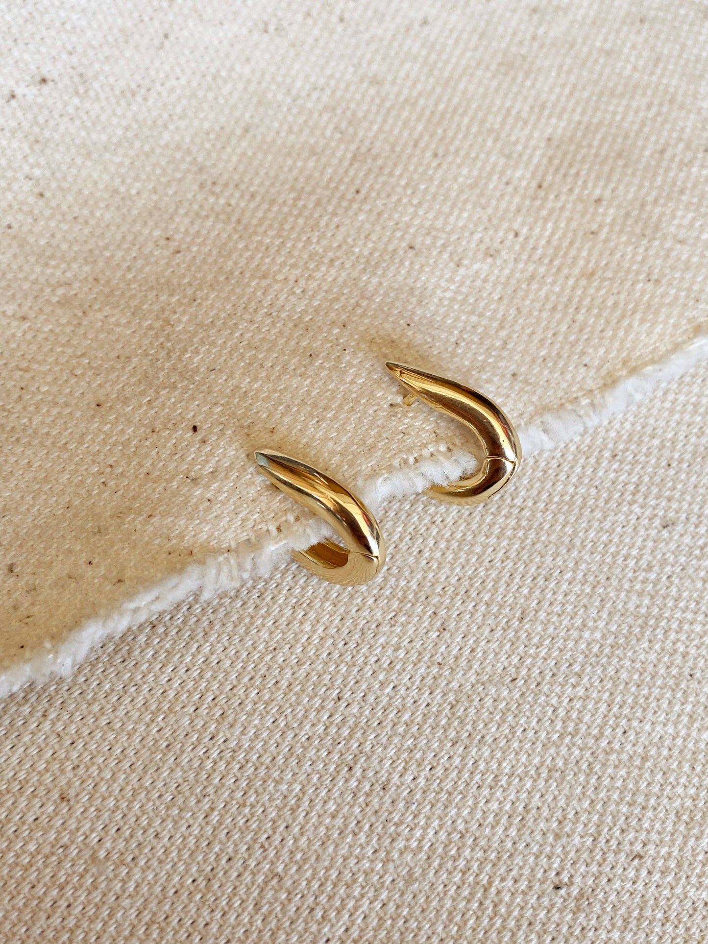 U Shaped Gold Hoop Earrings
